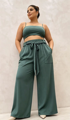 Pantalon Curvy Grande Taille Stretch à Taille Élastique avec Poches 2W