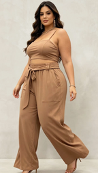 Pantalon Curvy Grande Taille Stretch à Taille Élastique avec Poches 2W