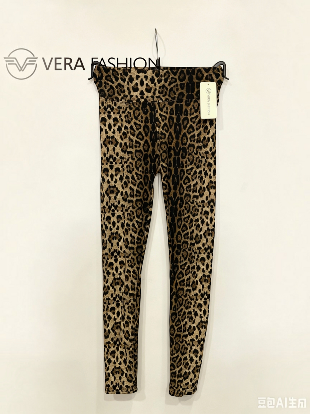 Legging moulant BROCK à motif léopard marron et noir avec taille haute élastique