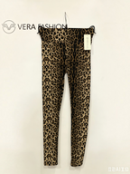 Legging moulant BROCK à motif léopard marron et noir avec taille haute élastique