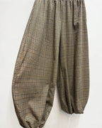 Pantalon ample à carreaux BROCK avec taille élastiquée et bas de jambes resserrés, style décontracté en mélange