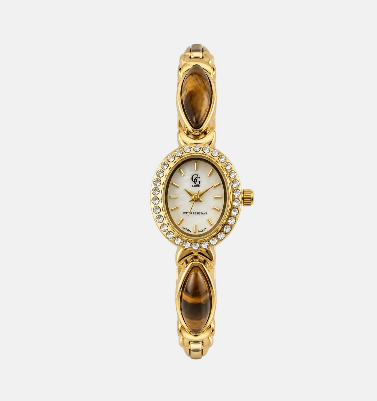Montre Antibes dorée à boîtier ovale FASHION TIME