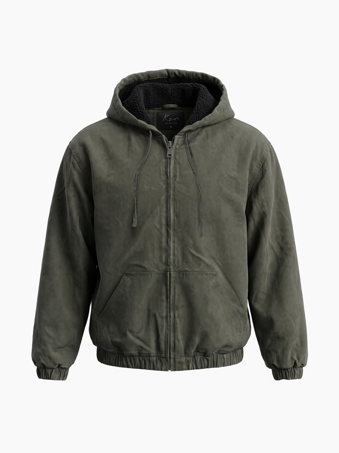 Blouson homme en coton à capuche sherpa KZR
