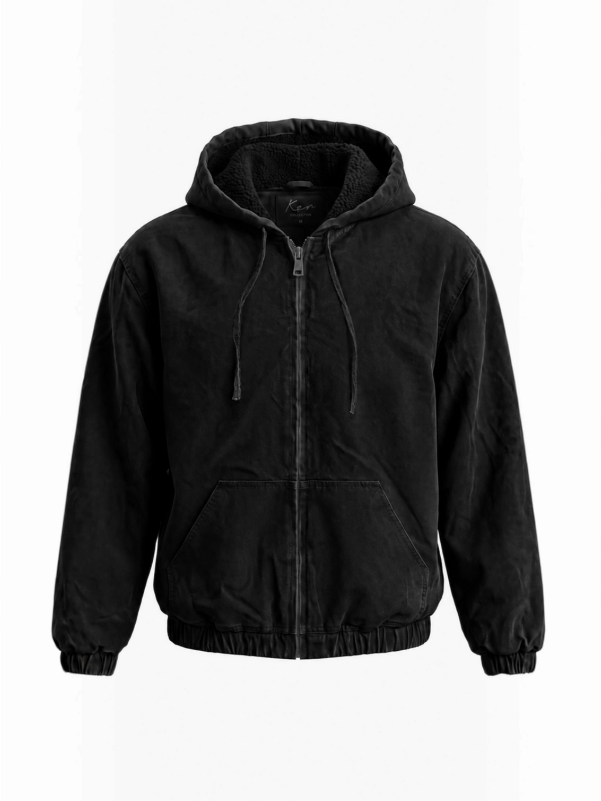 Blouson homme en coton à capuche sherpa KZR