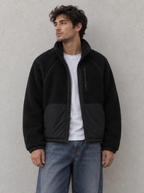 Polaire homme bi-matière à col montant KZR