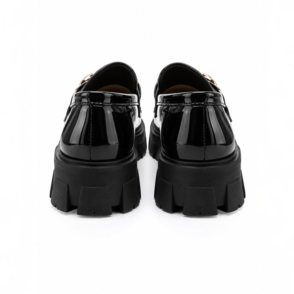 Mocassins Similicuir Verni Chaîne Dorée LIBRA POP