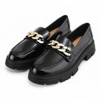 Mocassins Similicuir Verni Chaîne Dorée LIBRA POP