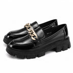 Mocassins Similicuir Verni Chaîne Dorée LIBRA POP