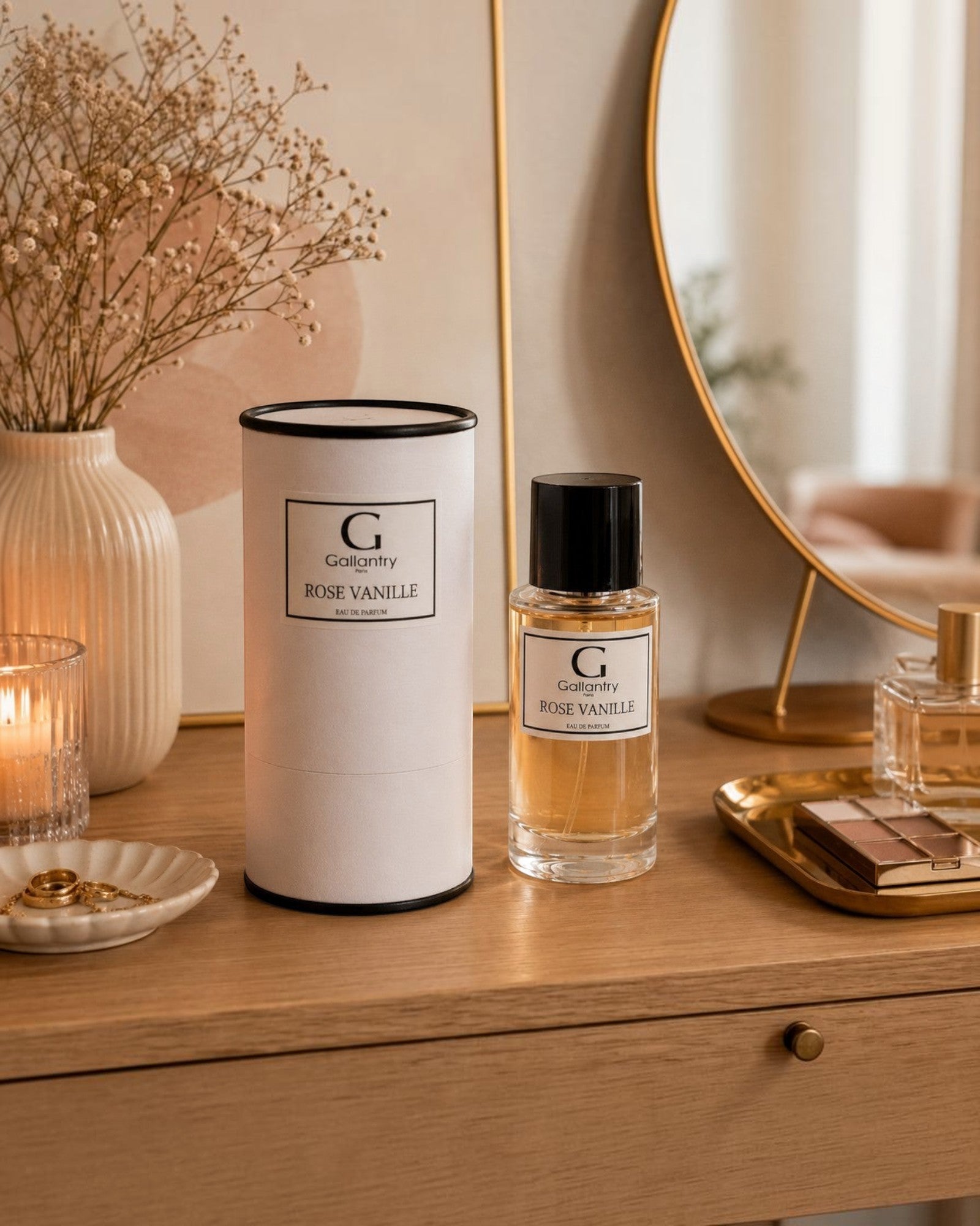 Parfum Rose Vanille GALLANTRY

"Rose Vanille" est une fragrance florale et gourmande où la rose délicate rencontre la vanille envoûtante. Une création GALLANTRY, fabriquée en France.