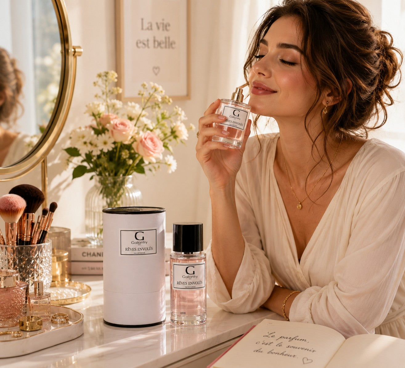 Parfum Rêves Envolés GALLANTRY

"Rêves Envolés" vous transporte dans un univers olfactif rafraîchissant et floral, alliant légèreté fruitée et profondeur gourmande. Une création GALLANTRY.

Caractéristiques