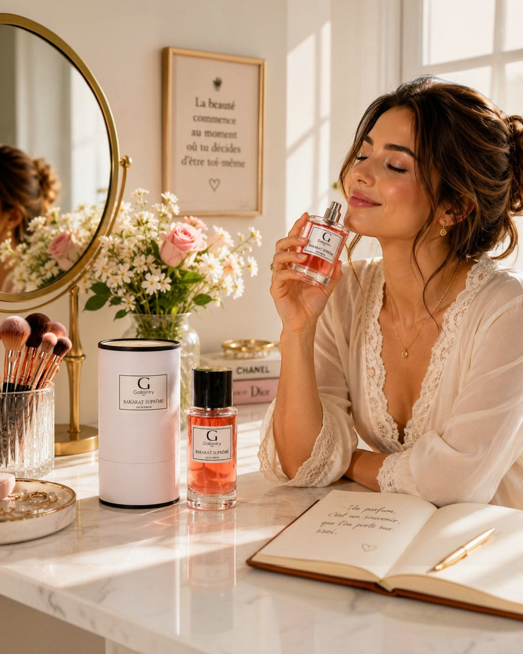 Parfum Bakara Suprême GALLANTRY

"Bakara Suprême" est une fragrance florale et boisée d'une élégance rare, où le safran exotique et le jasmin éclatant évoluent vers des accords d'ambre et de cèdre. Une création GALLANTRY