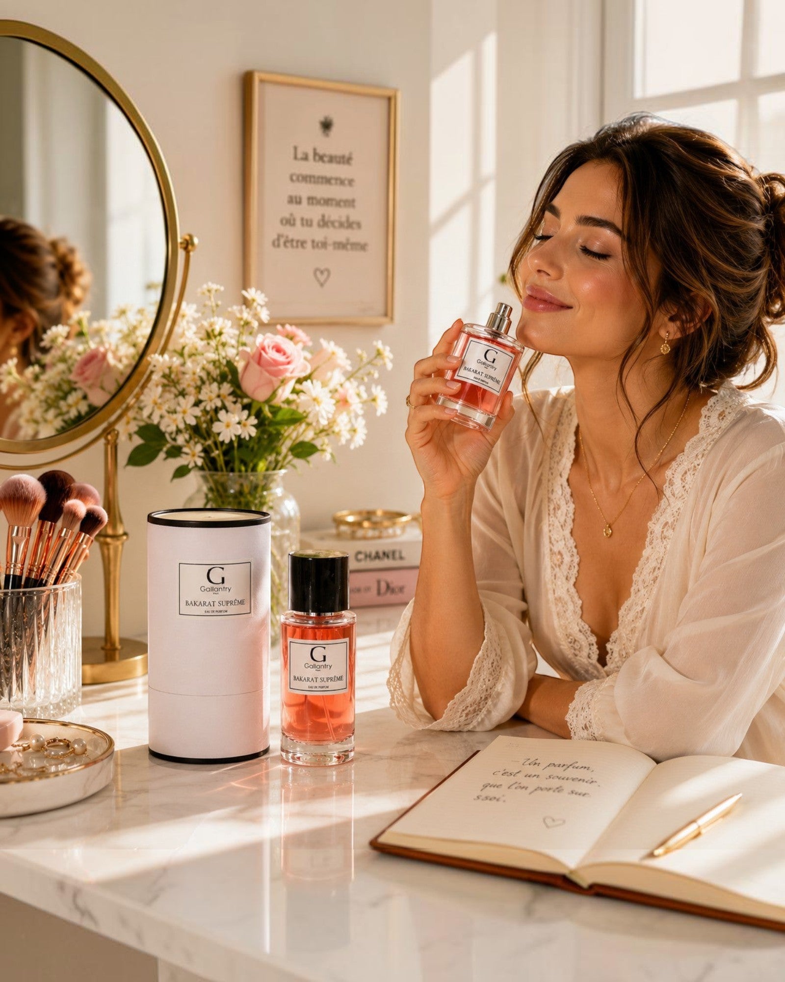 Parfum Bakara Suprême GALLANTRY

"Bakara Suprême" est une fragrance florale et boisée d'une élégance rare, où le safran exotique et le jasmin éclatant évoluent vers des accords d'ambre et de cèdre. Une création GALLANTRY