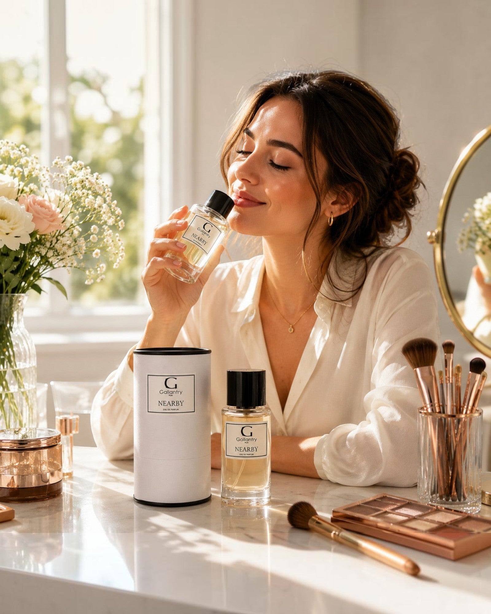Parfum Nearby GALLANTRY

"Nearby" tisse une trame riche de sensualité et de romantisme, alliant fraîcheur agrumée, douceur florale et profondeur ambrée. Une création GALLANTRY.