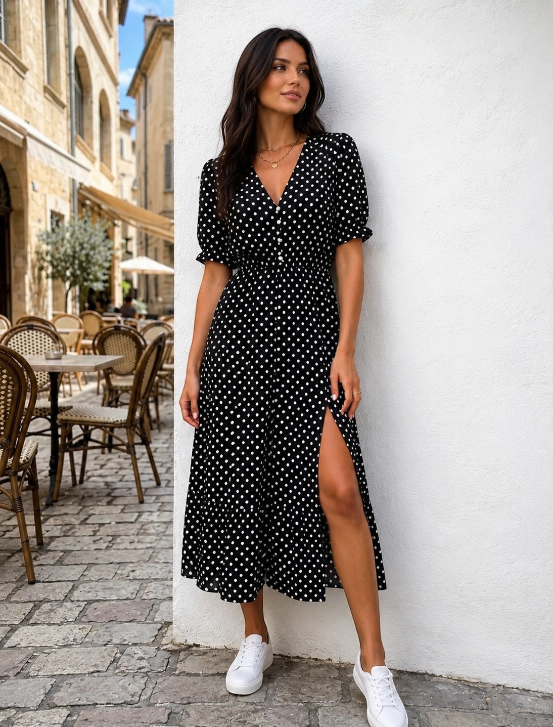 Robe longue imprimée ESTEE BROWN

Une robe longue fluide et féminine en 100% viscose, à l'imprimé élégant et à la coupe confortable grâce à son élastique à la taille. Taille unique.