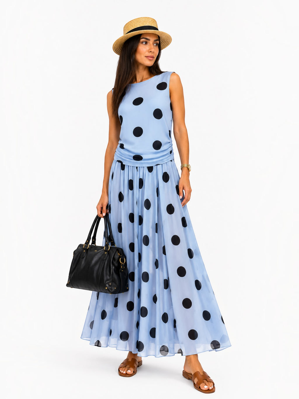 Robe longue à imprimé pois LORIANE