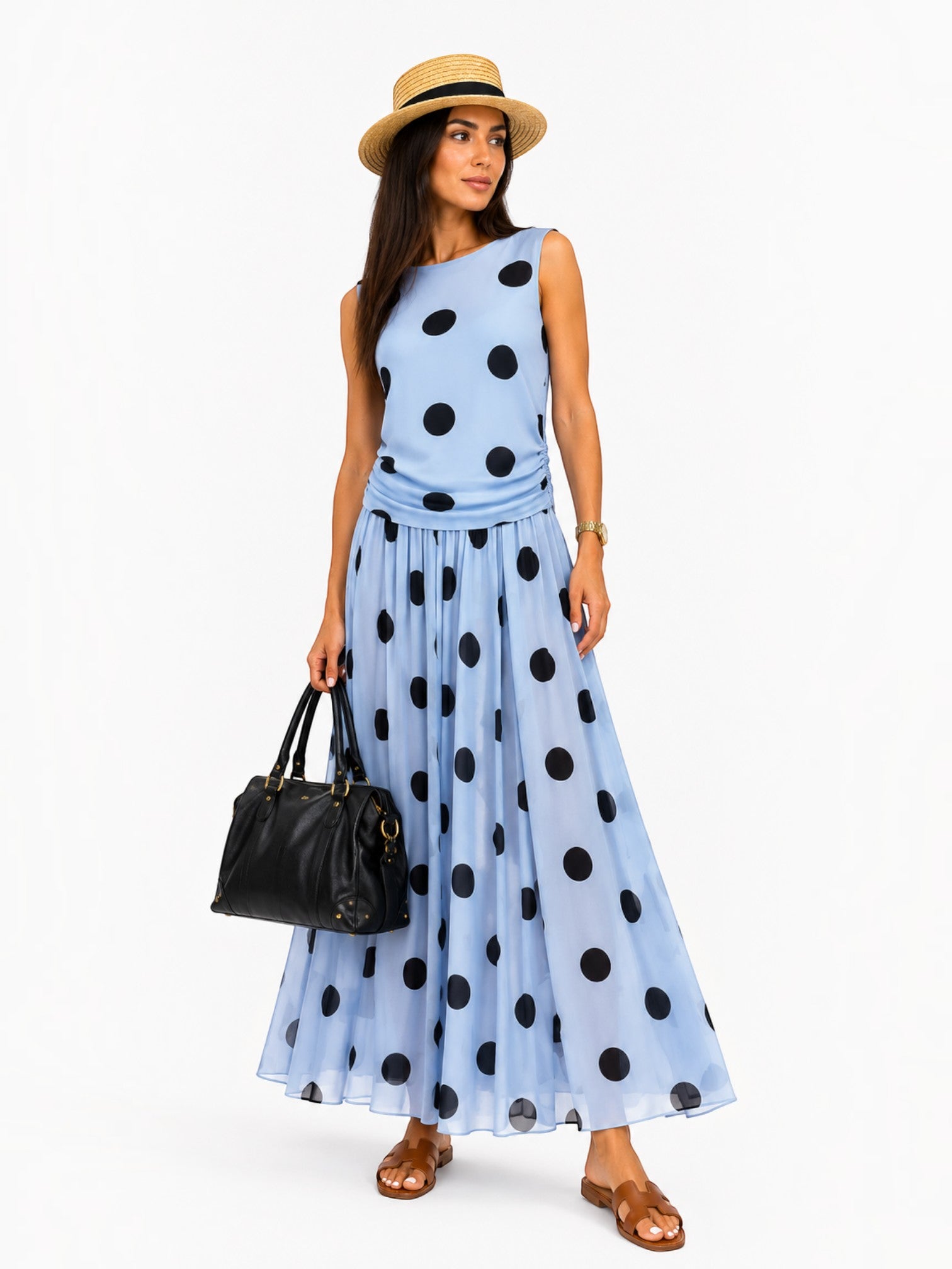 Robe longue à imprimé pois LORIANE