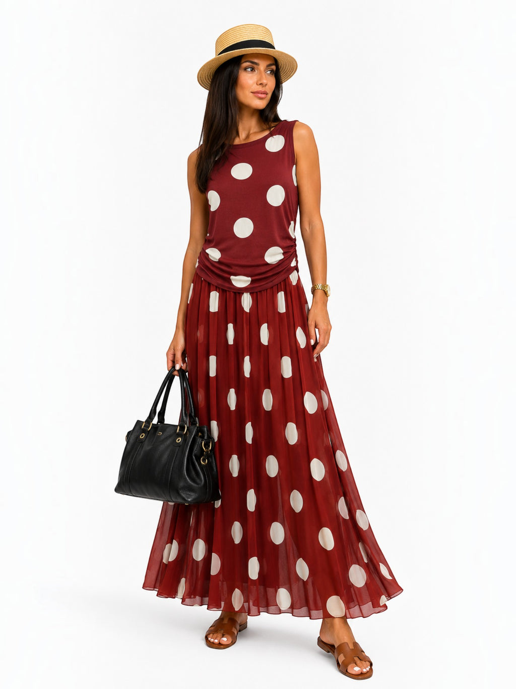 Robe longue à imprimé pois LORIANE