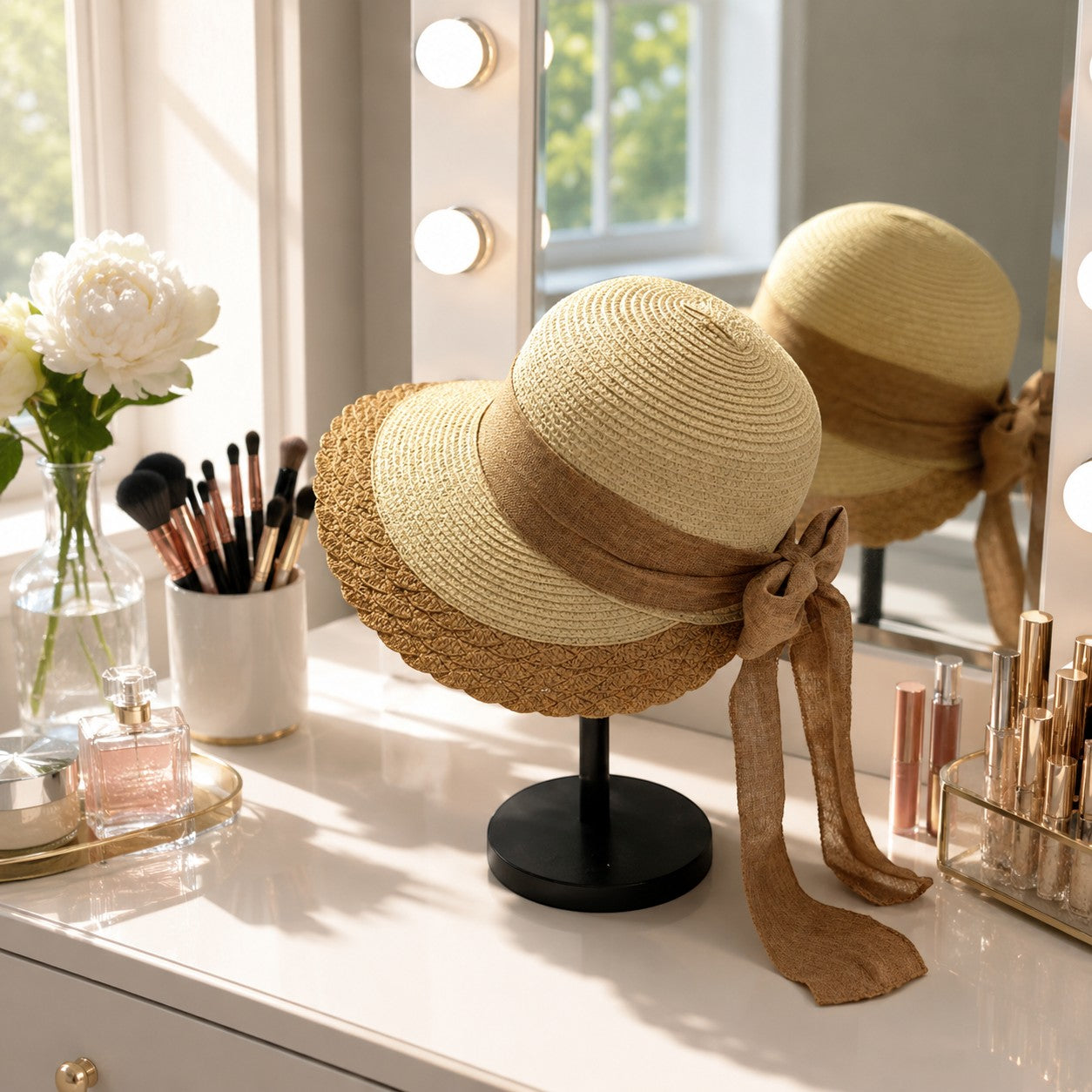 Chapeau avec détail effet dentelle
