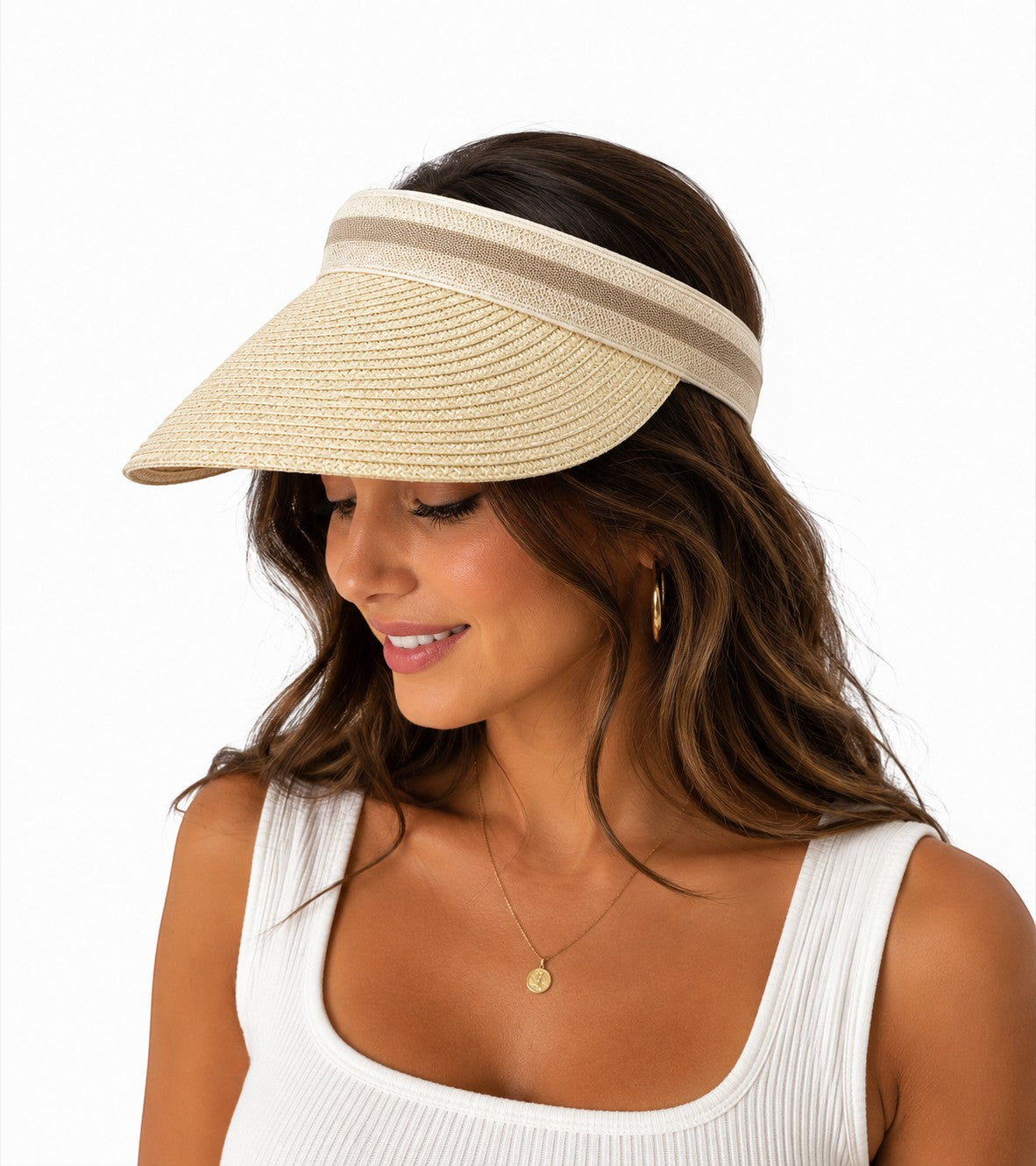 Chapeau visière tressée–Style festival et protection solaire