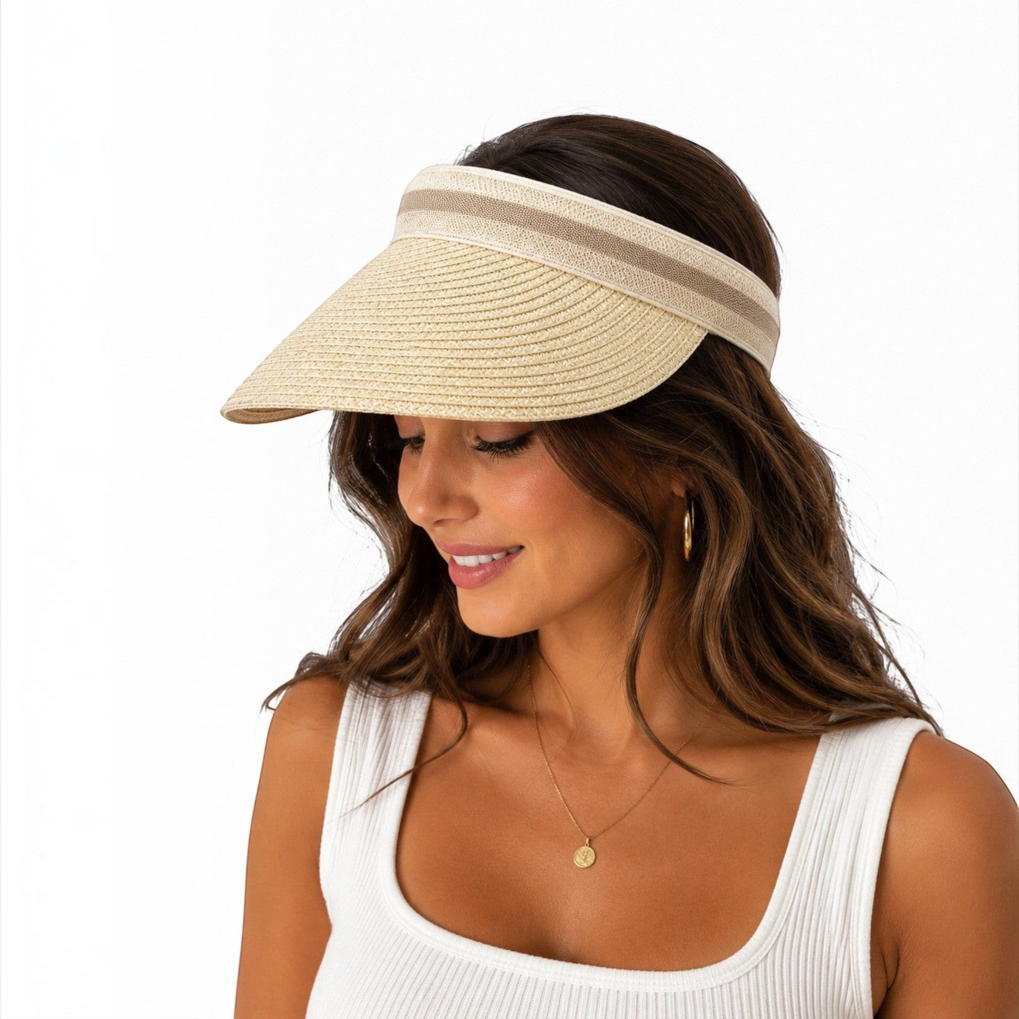 Chapeau visière tressée–Style festival et protection solaire