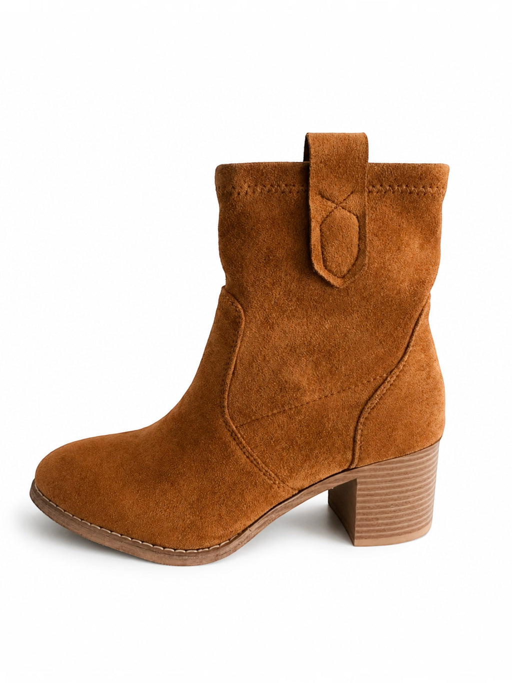 Bottines femme en suédine Camel LADY GLORY