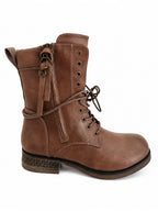 Bottines femme style militaire Chocolat LADY GLORY