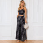 Ensemble deux pièces à pois top et pantalon fluide BELLAVIE