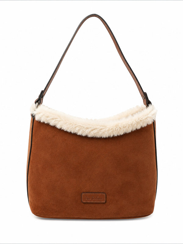 Sac Porté Épaule Daim Fourrure INES DELAURE