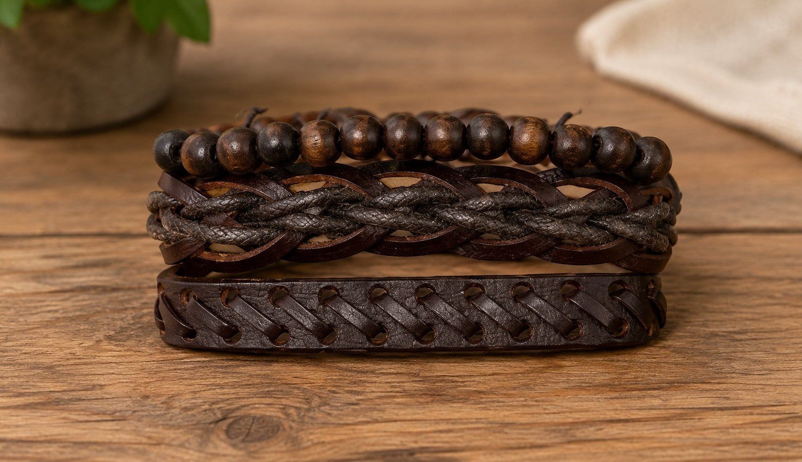 Bracelet homme matières naturelles ÉLINE L'ATELIER