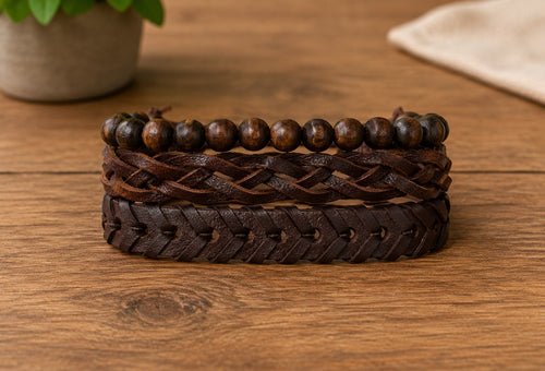 Bracelet homme matières naturelles ÉLINE L'ATELIER