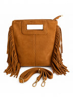 Sac en cuir suédé à franges