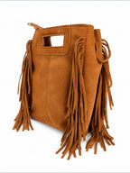 Sac en cuir suédé à franges