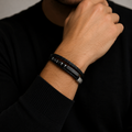 Bracelet cuir et acier inoxydable ÉLINE L'ATELIER