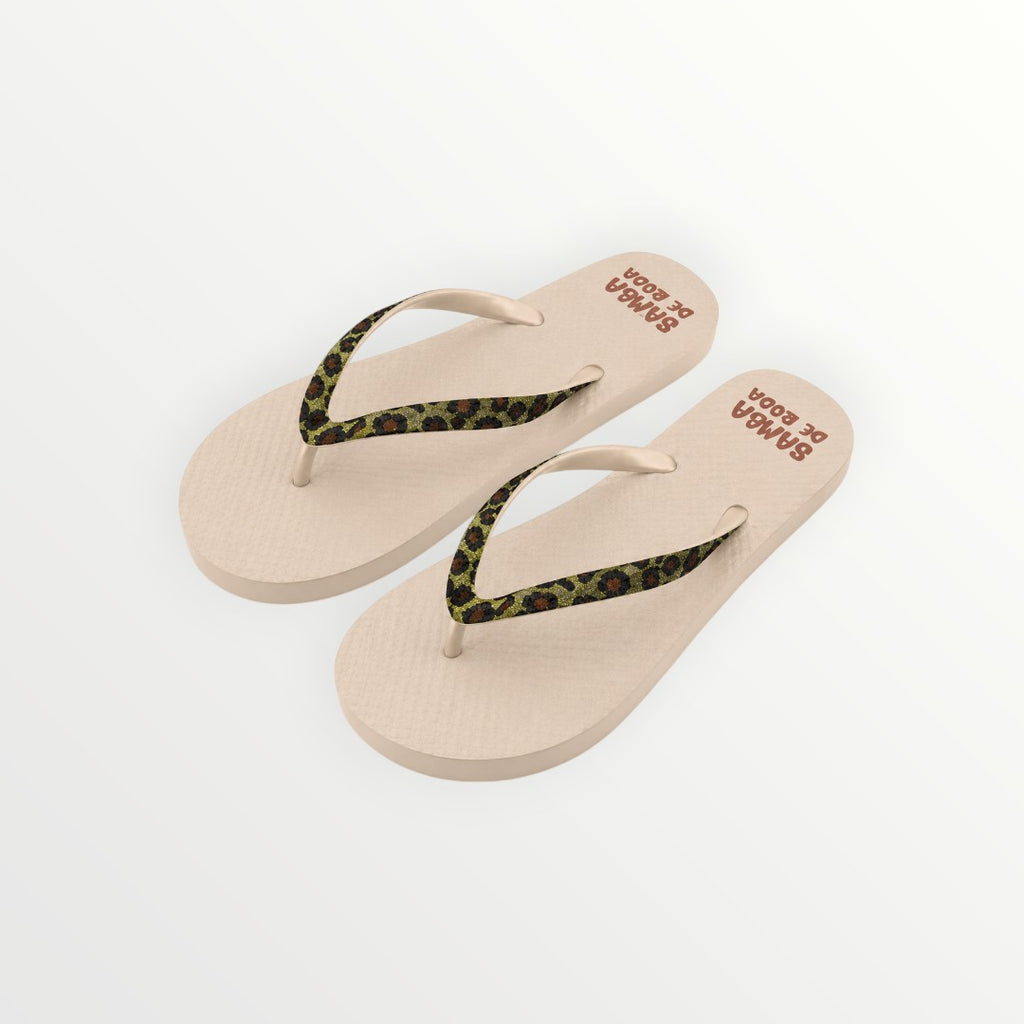 Tongs Femme Léopard Paillettes - Chaussures - SAMBA DE RODA