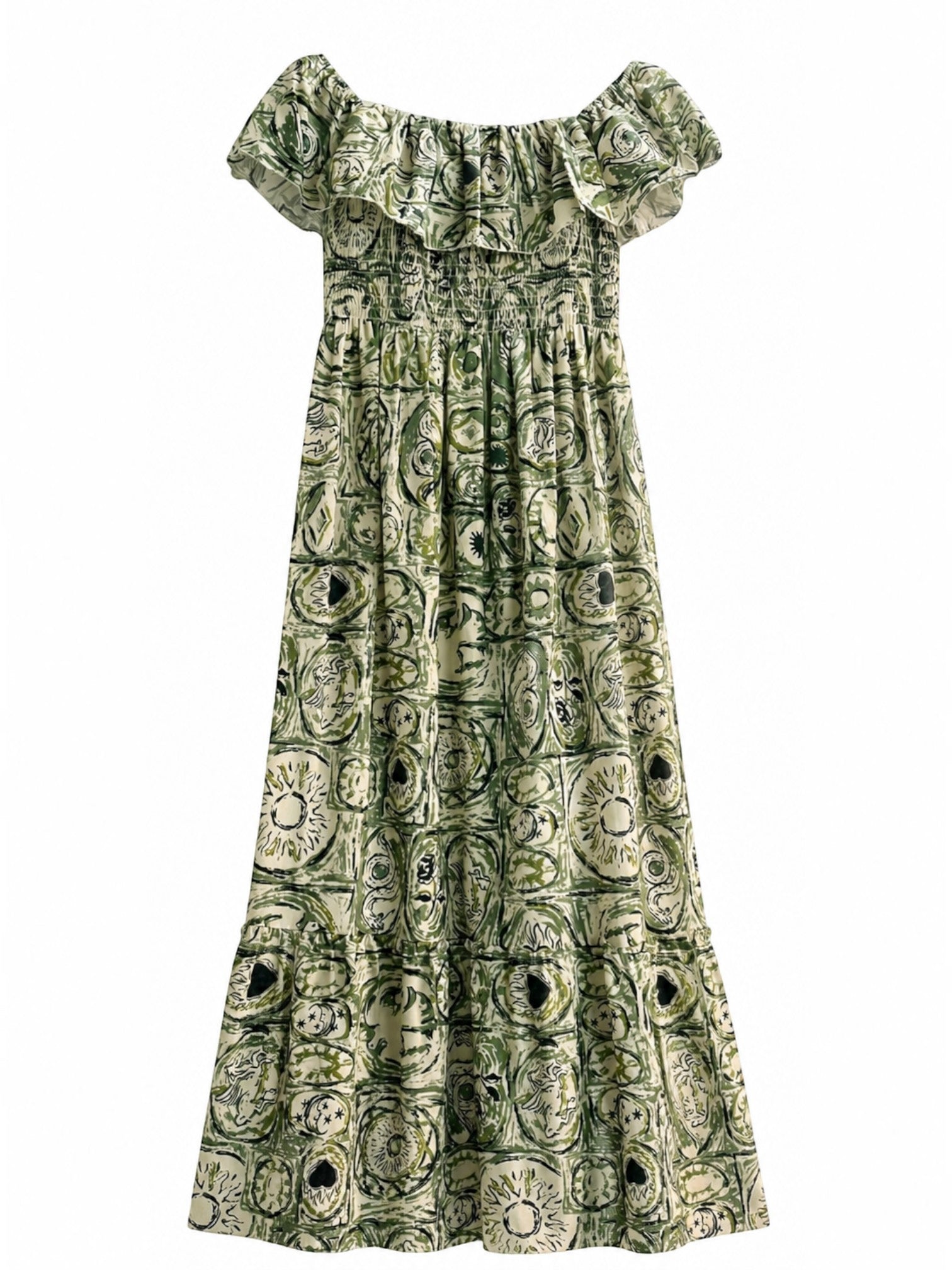 Robe Longue Imprimée Coton Taille Unique LORIANE