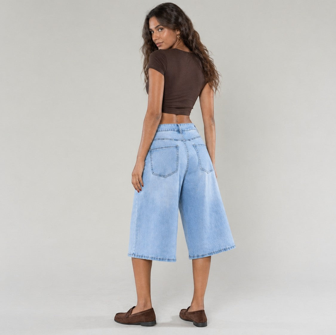 Jorts long en jean stretch flare évasé NINA CARTER