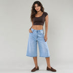 Jorts long en jean stretch flare évasé NINA CARTER