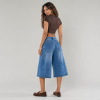 Jorts long en jean stretch flare évasé NINA CARTER