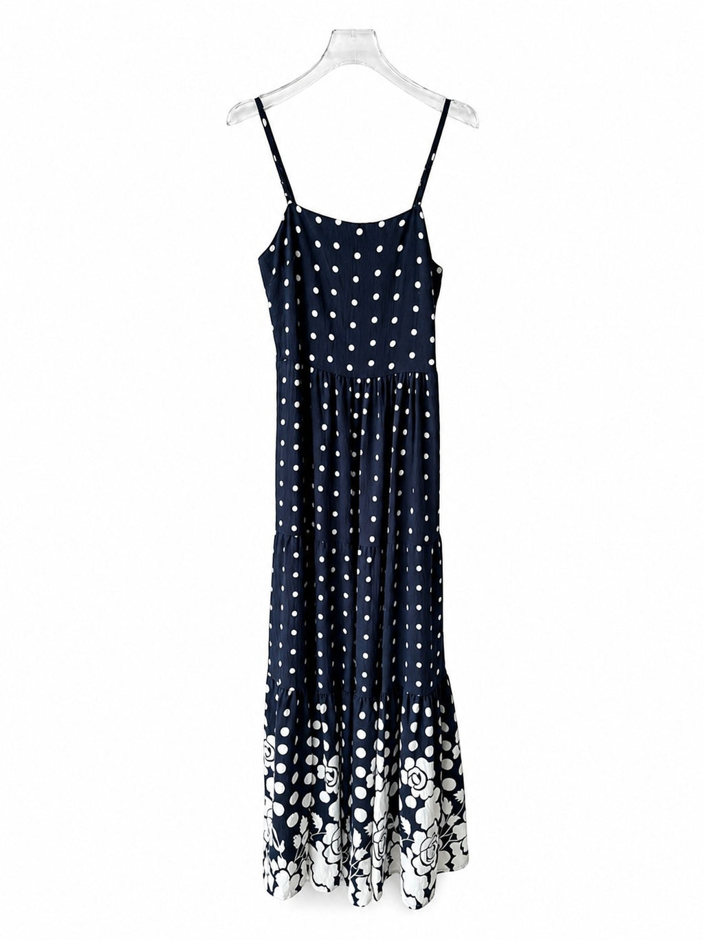 Robe Petit Pois Élastique Fine Bretelle Réglable