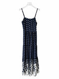 Robe Petit Pois Élastique Fine Bretelle Réglable