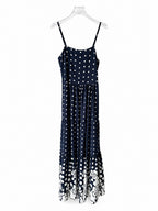 Robe Petit Pois Élastique Fine Bretelle Réglable