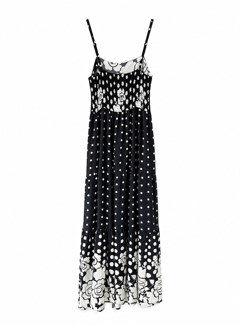 Robe Petit Pois Élastique Fine Bretelle Réglable