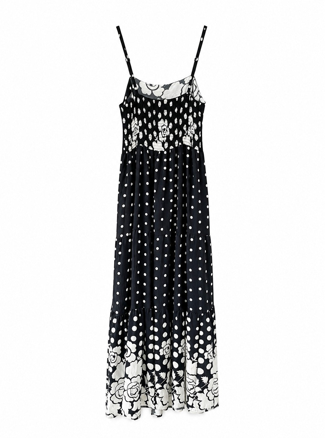 Robe Petit Pois Élastique Fine Bretelle Réglable