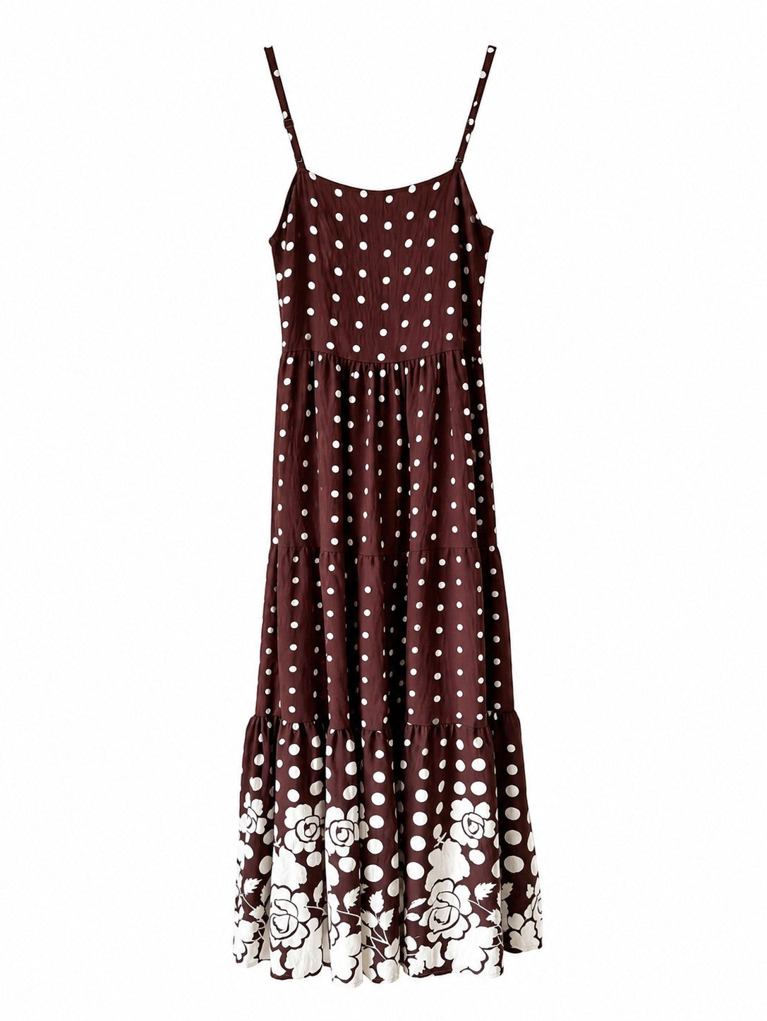 Robe Petit Pois Élastique Fine Bretelle Réglable