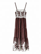 Robe Petit Pois Élastique Fine Bretelle Réglable