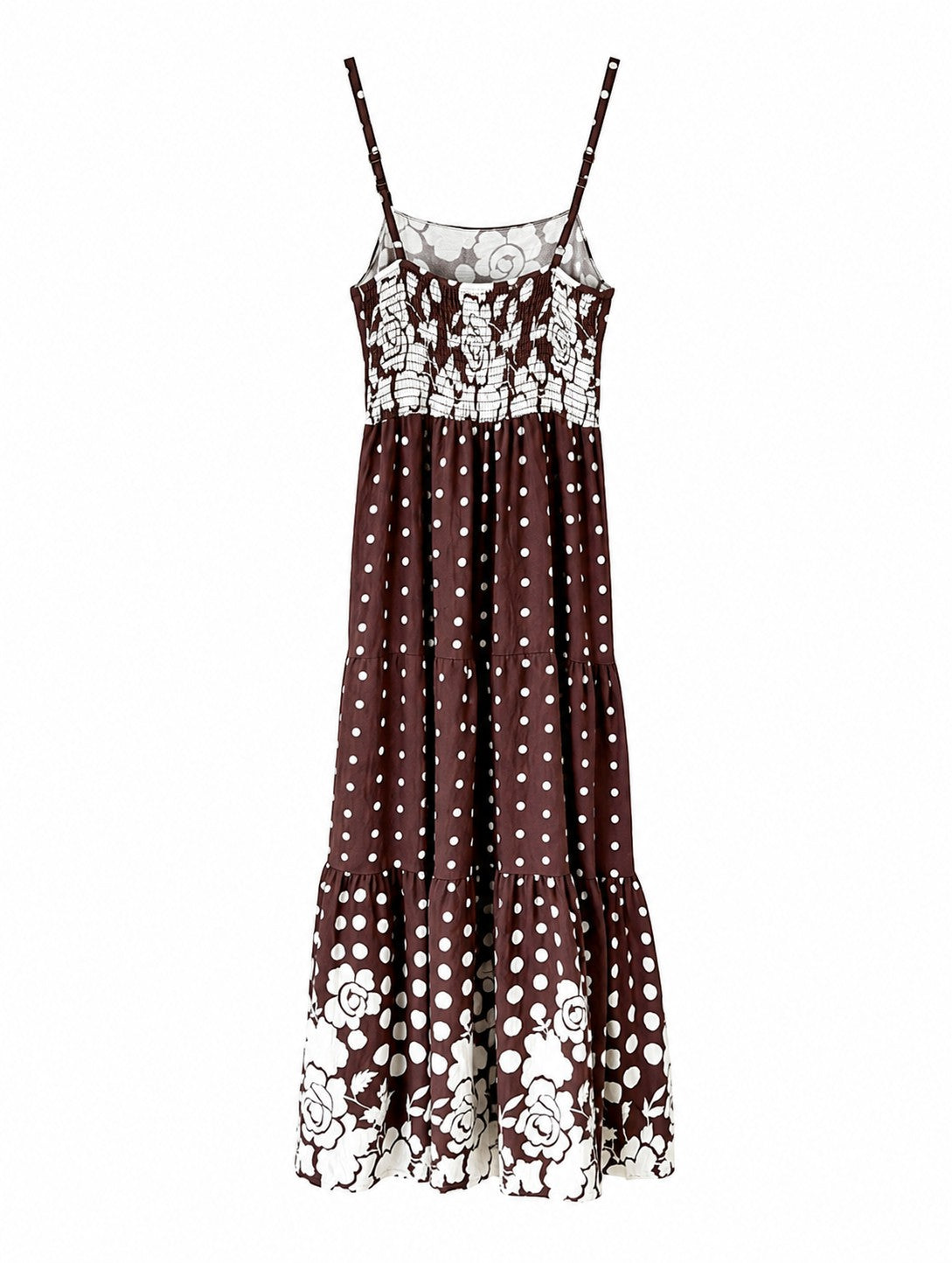 Robe Petit Pois Élastique Fine Bretelle Réglable