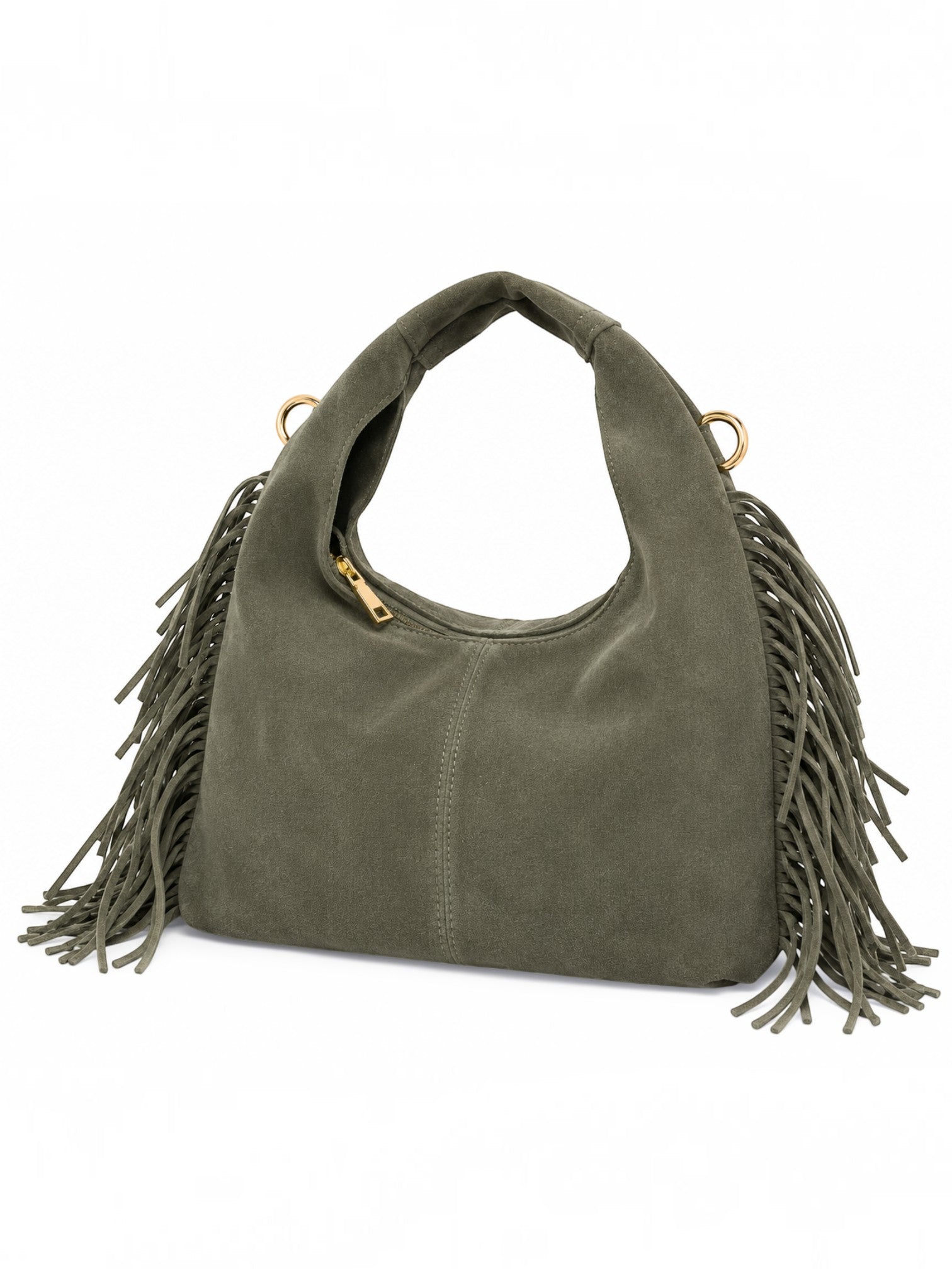 Sac bandoulière en daim à franges