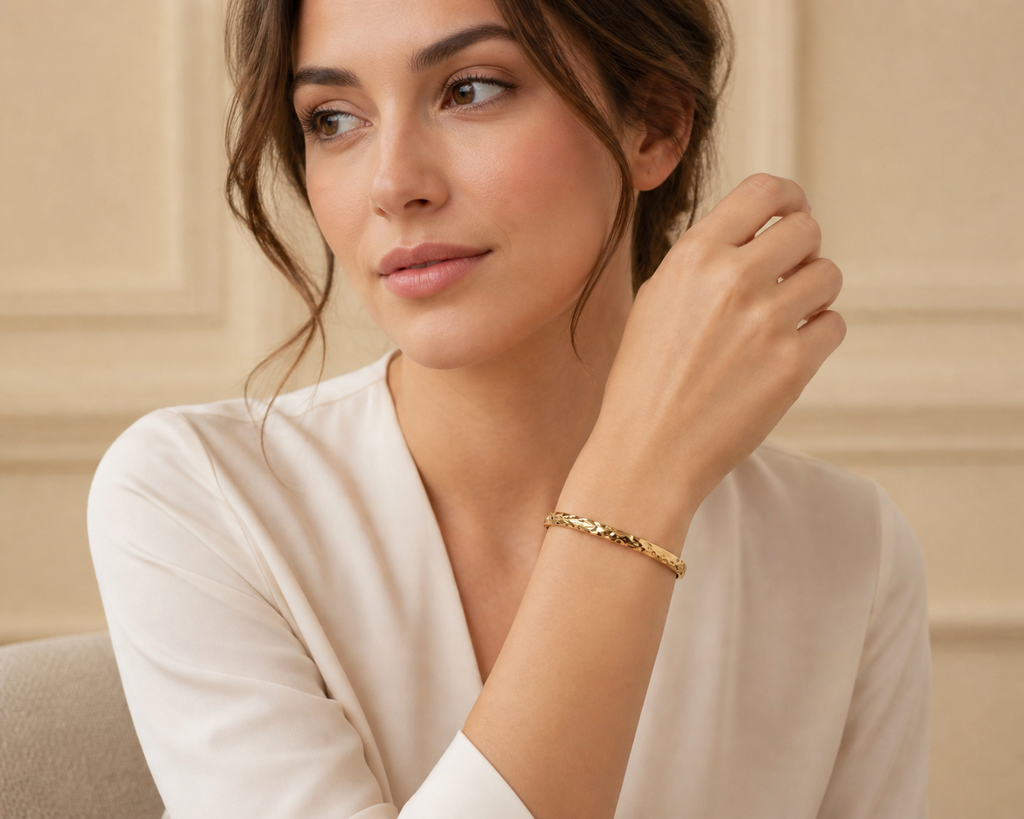 Bracelets jonc texturé acier inoxydable BYREN | ÉLINE L'ATELIER