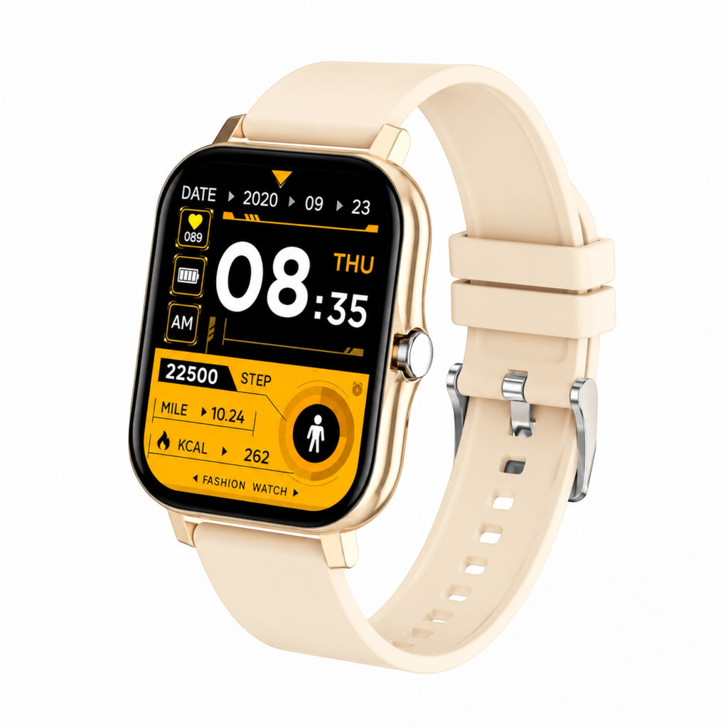 Montre connectée dorée
