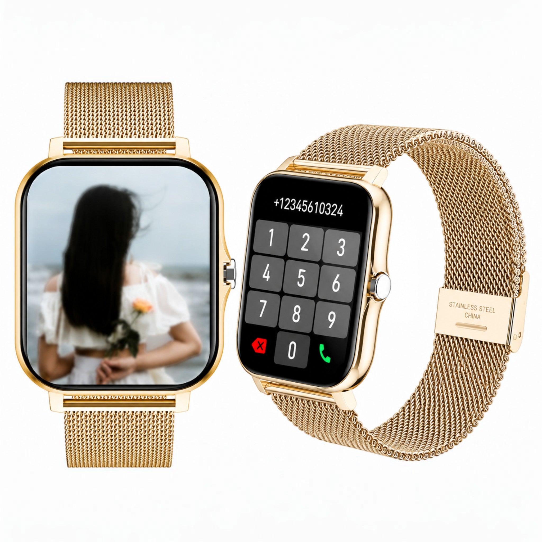 Montre connectée dorée